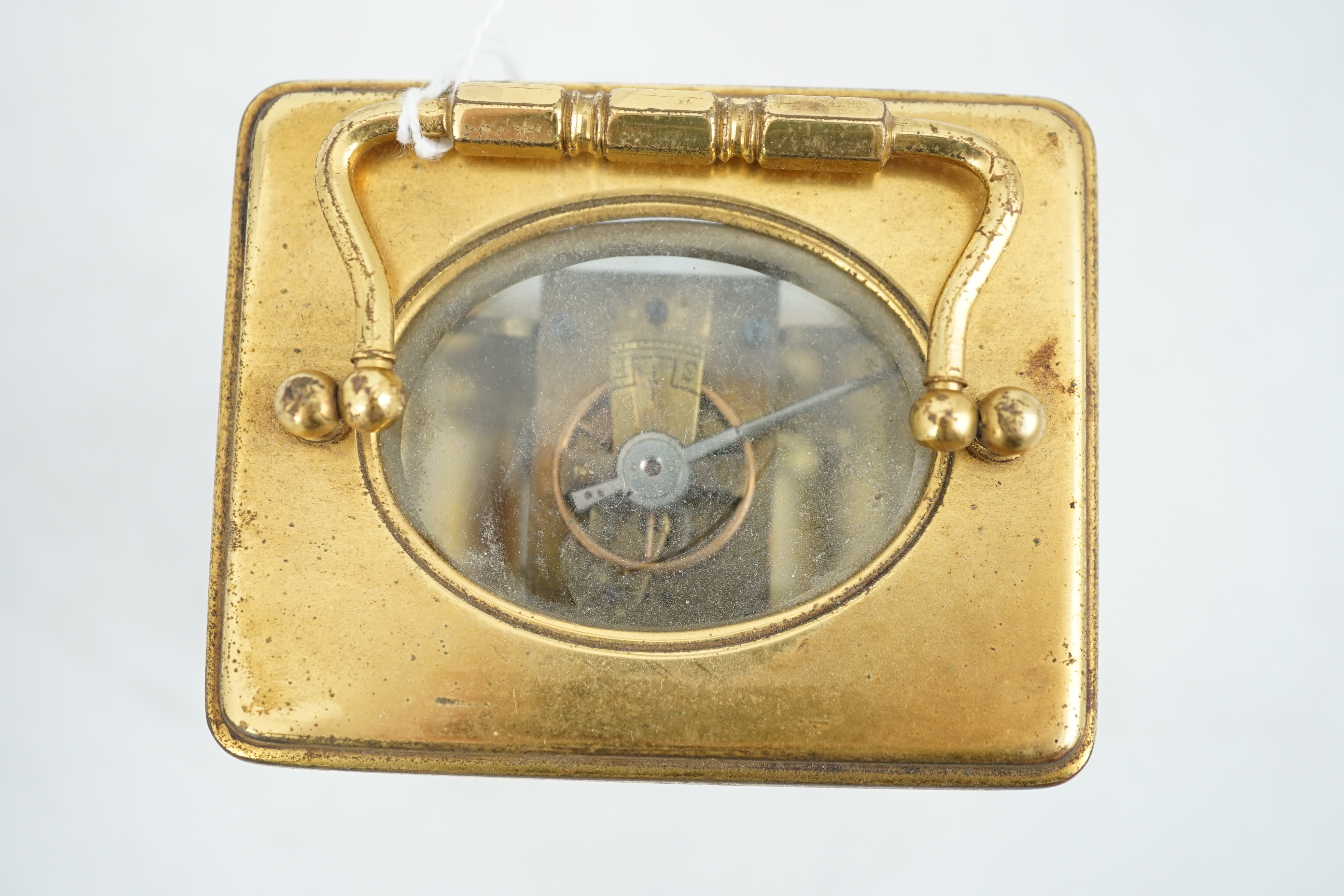 A French gilt brass carriage timepiece